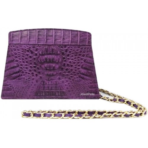 HB0448 crocodile hand bag violet