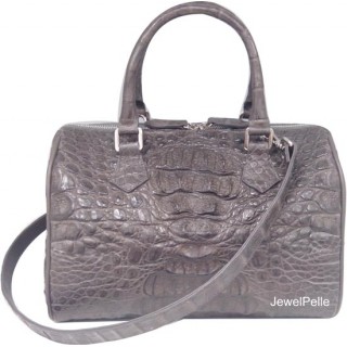 Gray ombr\u00e9 crocodile handbag