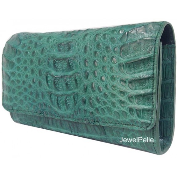 HB0168 crocodile lady hand bag green