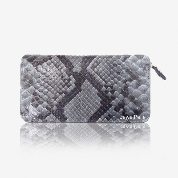 Grey python zip wallet HB0367
